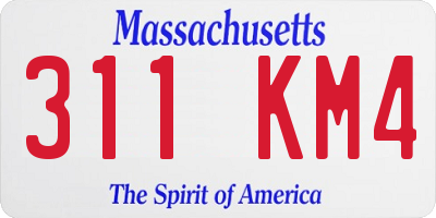 MA license plate 311KM4