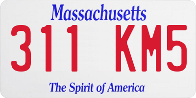 MA license plate 311KM5