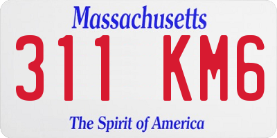 MA license plate 311KM6