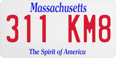 MA license plate 311KM8