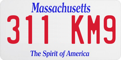 MA license plate 311KM9