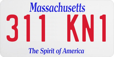 MA license plate 311KN1