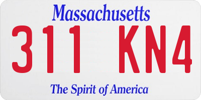MA license plate 311KN4