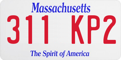MA license plate 311KP2