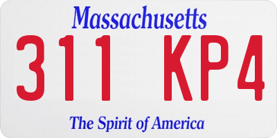 MA license plate 311KP4