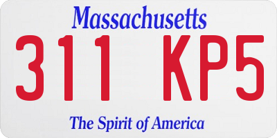 MA license plate 311KP5