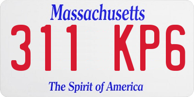 MA license plate 311KP6