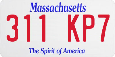 MA license plate 311KP7