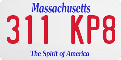 MA license plate 311KP8