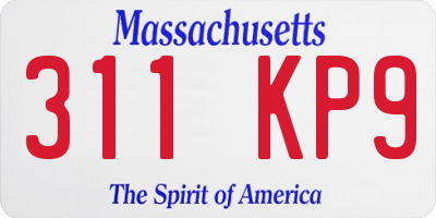 MA license plate 311KP9