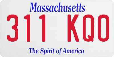 MA license plate 311KQ0