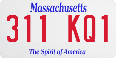 MA license plate 311KQ1