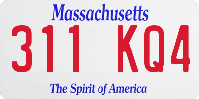 MA license plate 311KQ4