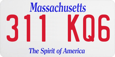 MA license plate 311KQ6