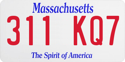MA license plate 311KQ7