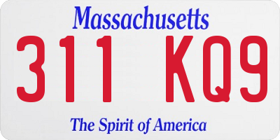MA license plate 311KQ9