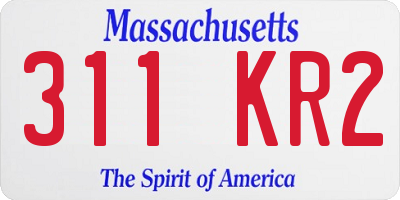 MA license plate 311KR2