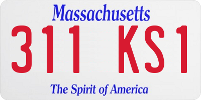 MA license plate 311KS1
