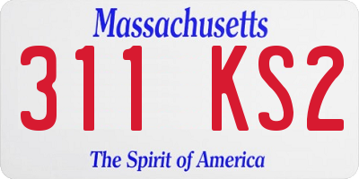MA license plate 311KS2