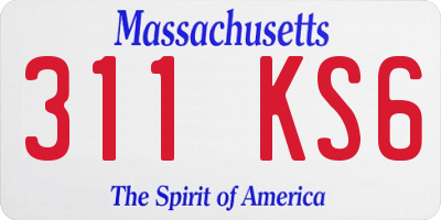 MA license plate 311KS6