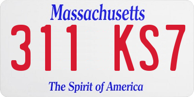 MA license plate 311KS7