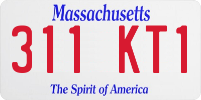 MA license plate 311KT1
