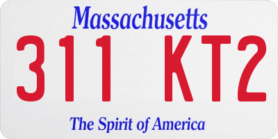 MA license plate 311KT2