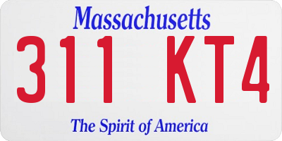 MA license plate 311KT4