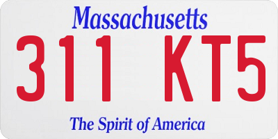 MA license plate 311KT5