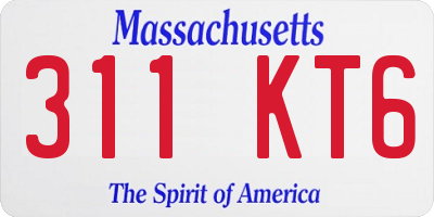 MA license plate 311KT6