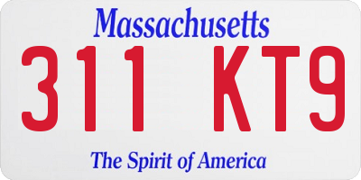 MA license plate 311KT9