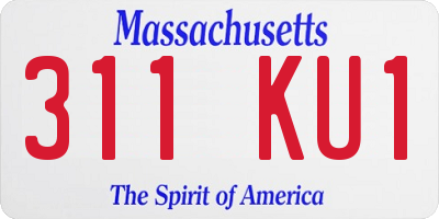 MA license plate 311KU1