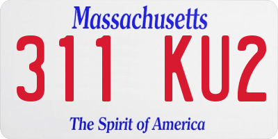 MA license plate 311KU2