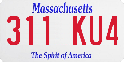 MA license plate 311KU4