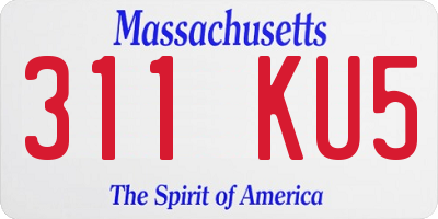 MA license plate 311KU5