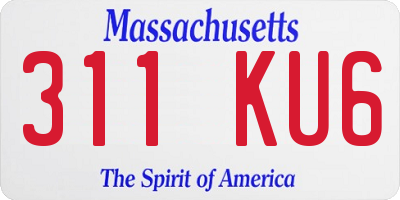 MA license plate 311KU6