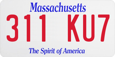 MA license plate 311KU7