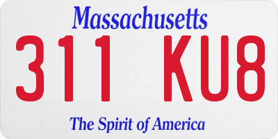 MA license plate 311KU8