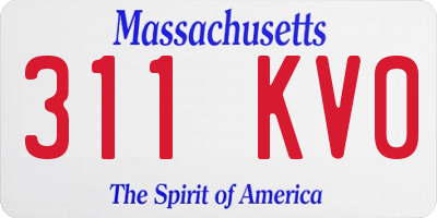MA license plate 311KV0