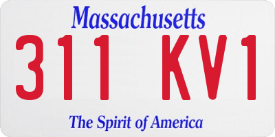MA license plate 311KV1