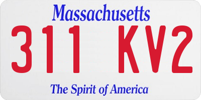 MA license plate 311KV2