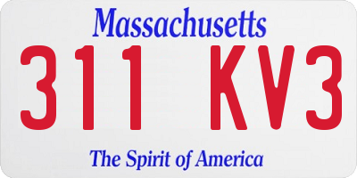 MA license plate 311KV3