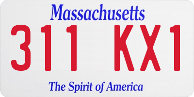 MA license plate 311KX1