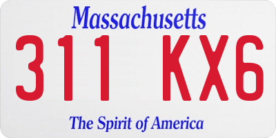 MA license plate 311KX6