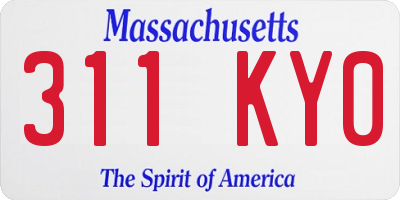 MA license plate 311KY0