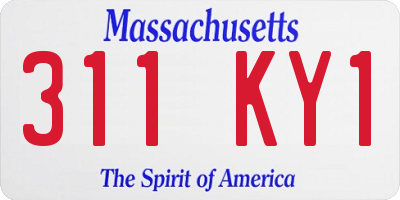 MA license plate 311KY1