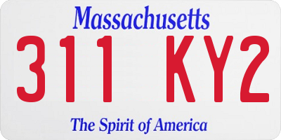 MA license plate 311KY2