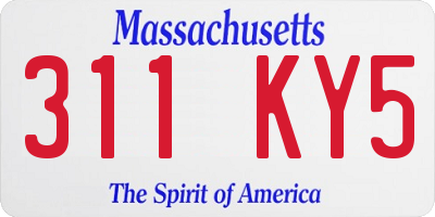 MA license plate 311KY5