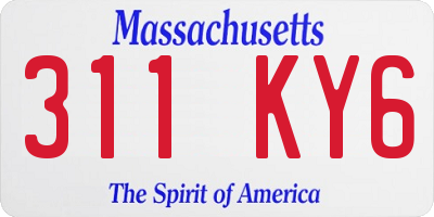 MA license plate 311KY6