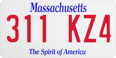 MA license plate 311KZ4